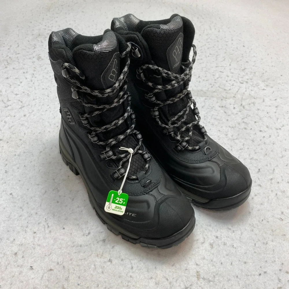 Columbia Bugaboot Plus III Snow Boots Mens 9.5 Black Omni-HeatWide BI2745-010